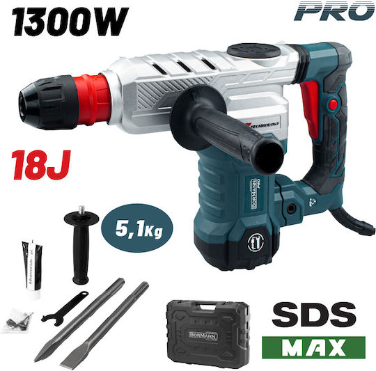 Bormann Pro BPH6500 Impact Demolition Hammer Electric 1300W with Chuck SDS Max