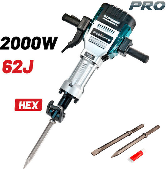 Bormann Pro BDH5000 Κρουστικό Κατεδαφιστικό Ρεύματος 2000W με Υποδοχή HEX 035213