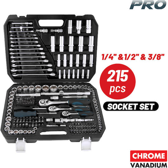 Bormann Pro BHT5220 Set Ratchet 1\2" & 1\4" & 3\8" 215pcs 028246