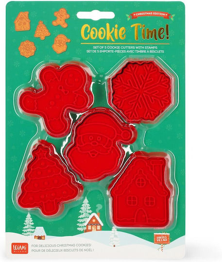Legami Коледни Формички За Рязане На Бисквити Legami Cookie Cutters Stamps Комплект 5 Различни Дизайна Ccc0001