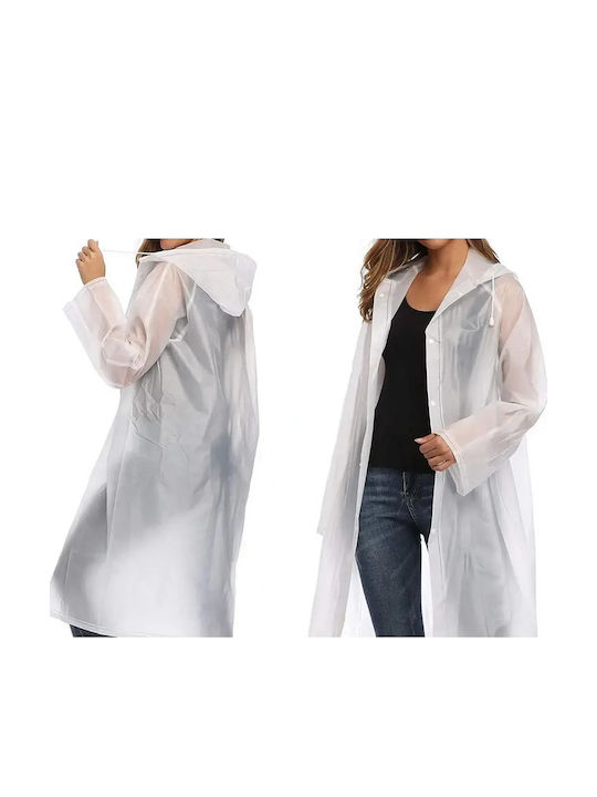 Waterproof Poncho with Drawstring Hood Eva White One Size 68x120 Cm Aria Trade Waterproof Poncho with Drawstring Hood Eva White One Size 68x120 Cm Aria Trade