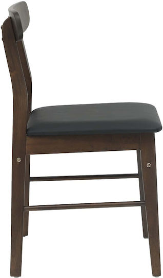 Dining Room Wooden Chair Light Brown, Black 43x44.5x77cm 2pcs