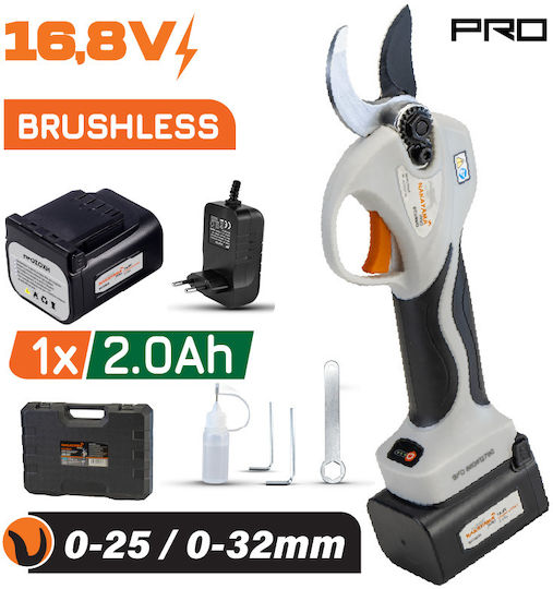Nakayama EC1350 Pruning Shears Battery Brushless 16.8V 1x2Ah with Maximum Cutting Diameter 32mm in Carrying Case