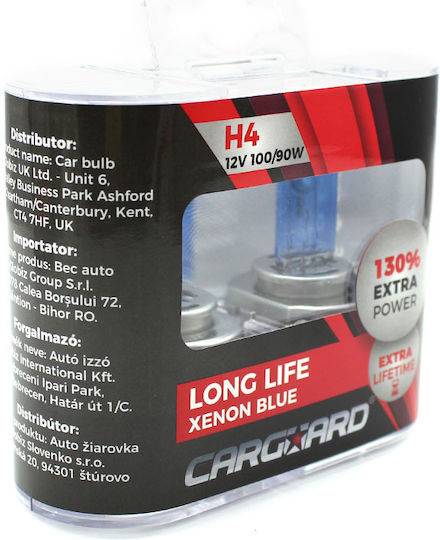 Set 1 Set 2 Lămpi Auto Halogen H4 100W +130% Intensitate Durată Lungă Carguard