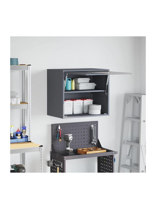 Wand Wohnzimmer Vitrine aus Metallisch Anthrazit 60x40x53cm