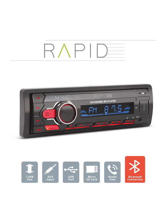Player Auto Rapid 1 DIN 4 X 50 W Bluetooth MP3 AUX SD USB