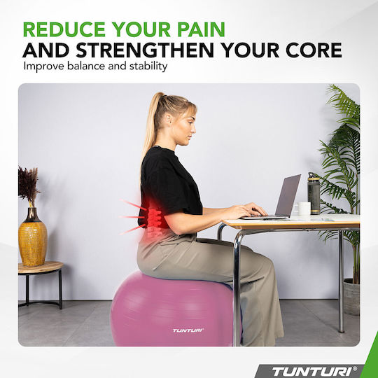 Tunturi Μπάλα Pilates 65cm σε Μωβ Χρώμα