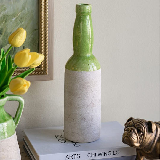 Artekko Decorative Vase Candia Green 9.5x9.5x35cm