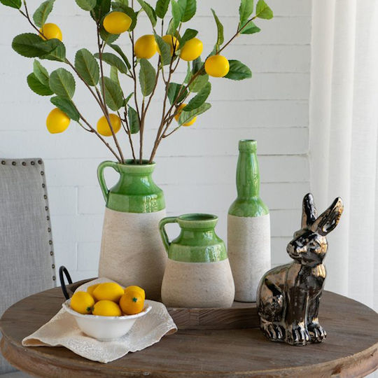 Artekko Decorative Vase Candia Green 9.5x9.5x35cm