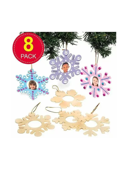 Baker Ross Creative Kit Снежинка 4067424 1-34 Персонализирани Коледни Снежинки Дърво 8 Бройки 3+ 21 X 15 См