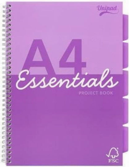 Двоен спиралов блокнот A5 Unipad Essentials с отвори 200 страници 60 г/м² 2 цвята различни Pukka