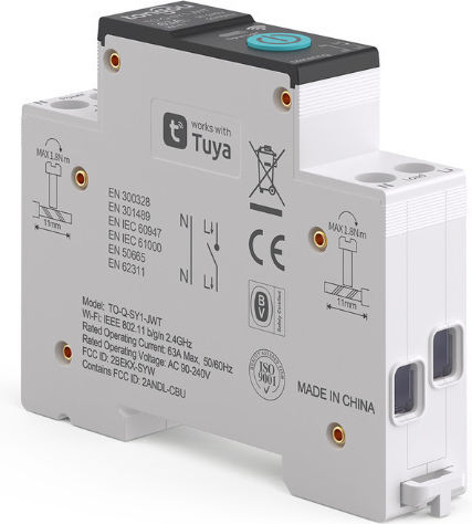 Tongou Tuya WiFi Smart Kilowatt Meter Electric Panel Analog Rail Single Phase Wi-Fi Tuya TO-Q-SY1-JWT-20A