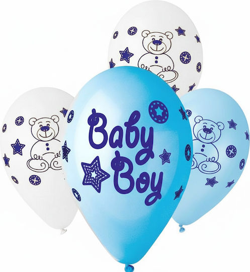 12" Balloon Baby Boy Teddy Bear 25pcs