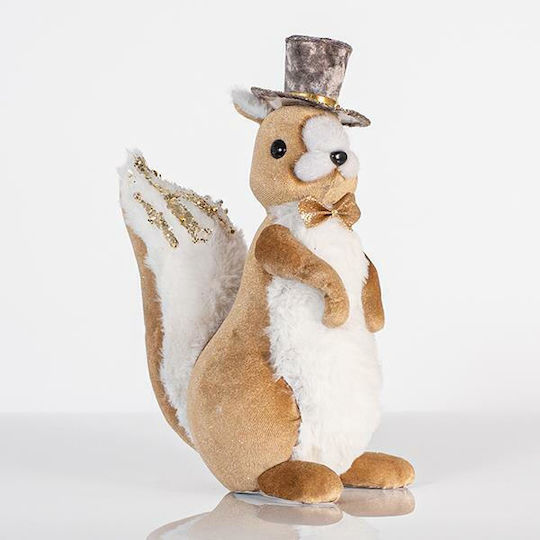 Eurolamp Weihnachtliche Stoff Figur Eichhörnchen Braun Höhe 27cm