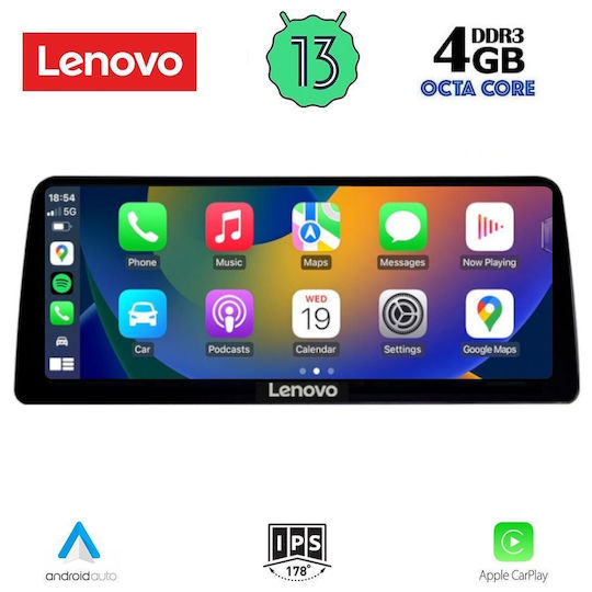 Lenovo Car Audio System for BMW Series 3 / F30 2011-2012 (Bluetooth/USB/WiFi/GPS/Apple-Carplay/Android-Auto) with Touch Screen 12.3"