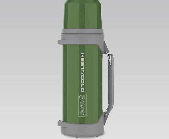 Maestro Μπουκάλι Θερμός Ανοξείδωτο / Πλαστικό 1.5lt Green με Λαβή