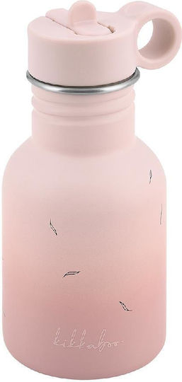 Kikka Boo Kids Water Bottle Stainless Steel with Straw Pink 350ml