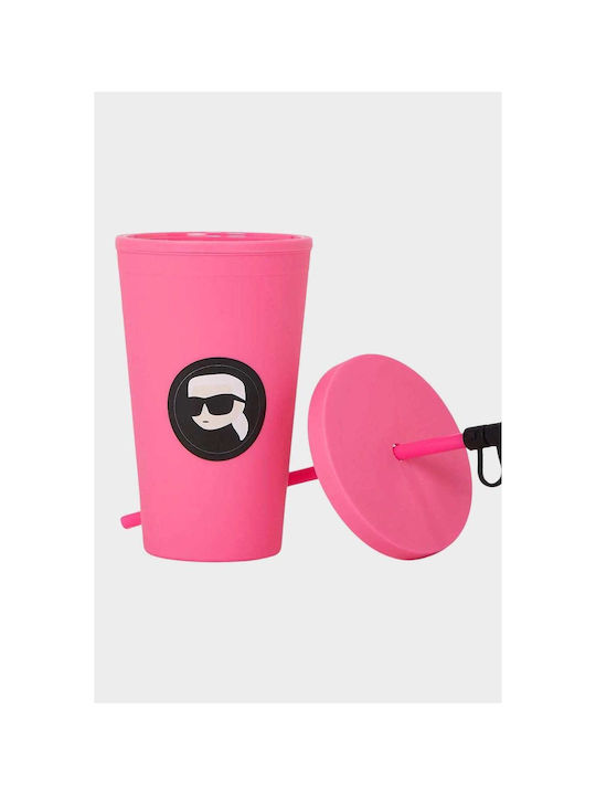 Karl Lagerfeld Glass made of Glass in Pink Color with straw