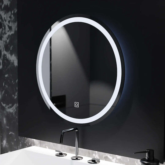 Alista Home Στρογγυλός Καθρέπτης Μπάνιου Led Αφής 50x50cm
