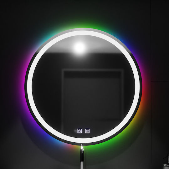 Alista Home Στρογγυλός Καθρέπτης Μπάνιου Led Αφής 60x60cm