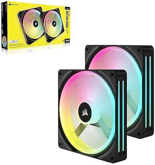Corsair ICUE LINK QX140 Ventilator Pentru Carcasă (2000rpm) Cu Iluminare RGB 2 Bucăți