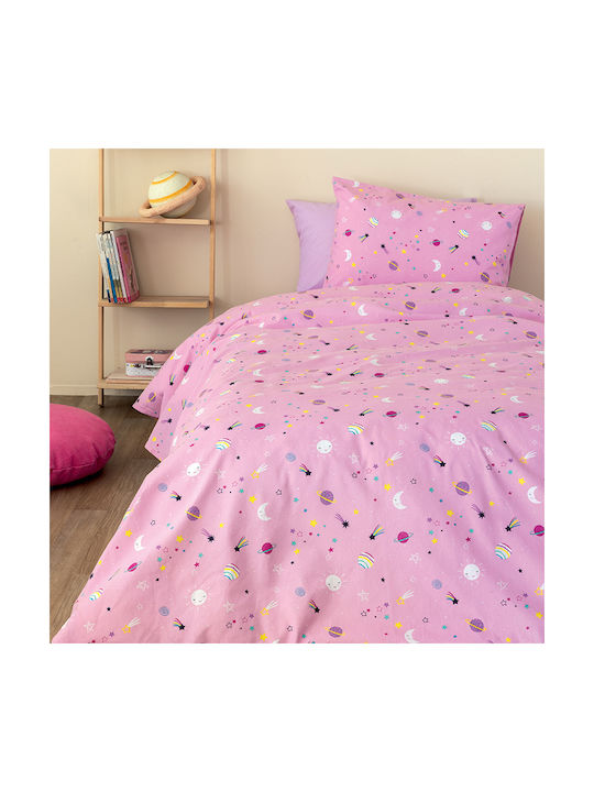 Palamaiki Poppet Baby Sheets Set Crib Flannel Fitted Pink 70x140cm