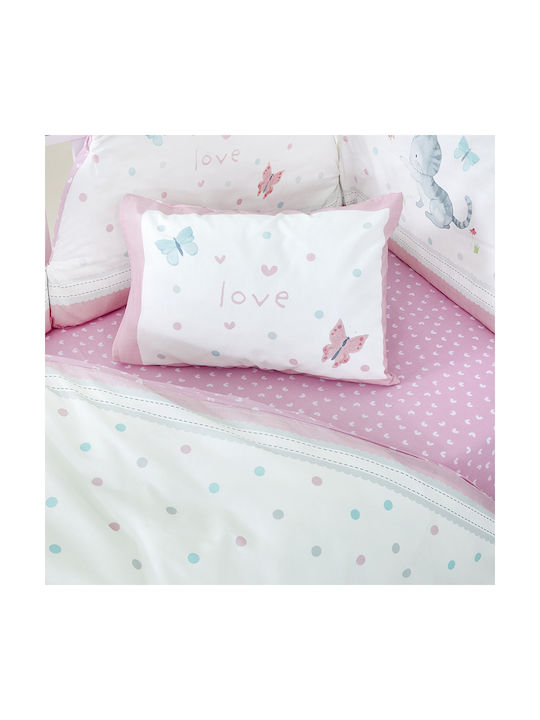 Nima Baby Love Baby Sheets Set Crib Cotton White 120x170cm 3pcs