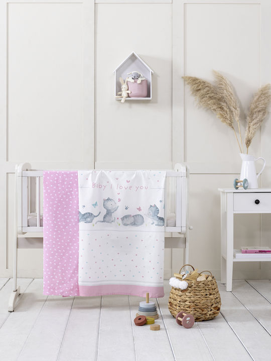 Nima Baby Love Baby Sheets Set Crib Cotton White 120x170cm 3pcs