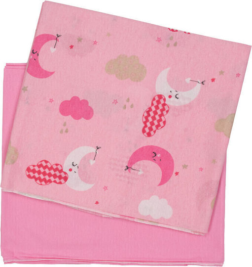 Kamtex Baby Baby Sheets Set Crib Cotton Pink Pink 100x146cm 3pcs