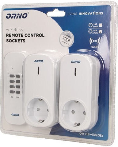Orno Smart Единично гнездо с Дистанционно управление и Кабел 25м 2бр