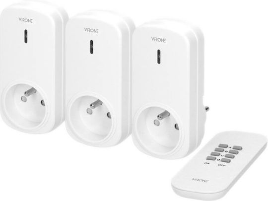 Orno Un singur soclu cu Comutator, Telecomandă și Cablu 25m 3buc