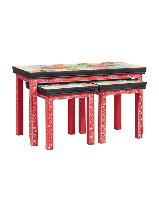 vidaXL Rectangular Solid Mango Wood Coffee Table Side Table 2 Pieces W38xD38xH41.5cm