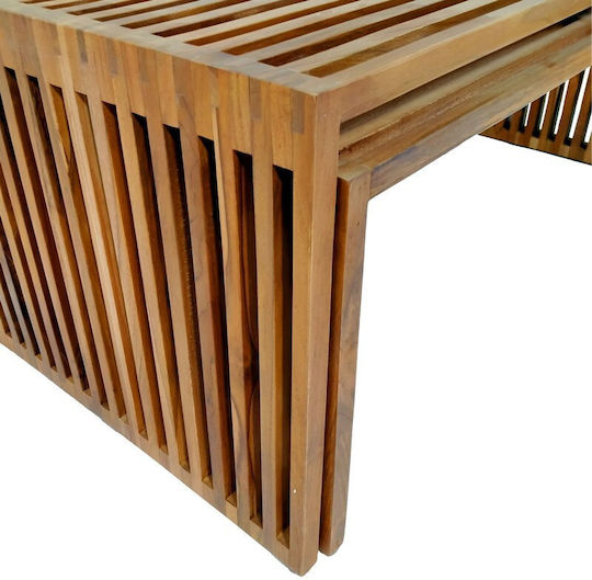Pakketo Kaffeetische Zentral Tinnie aus Massivholz Natürliche Farbe 2 Stück M117xL61xH47cm
