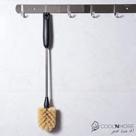 Metallic Cleaning Brushes with Handle Brown 3pcs