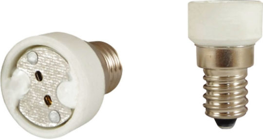 Elvhx Socket Adapter from E14 to GU5.3 in White color Set 1pcs ELE14GU5.3