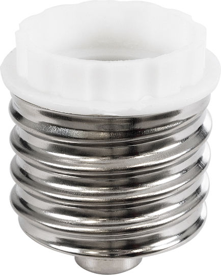 GloboStar Steckdosenadapter von E40 zu E27 in Silber Farbe Set 1Stück 78970