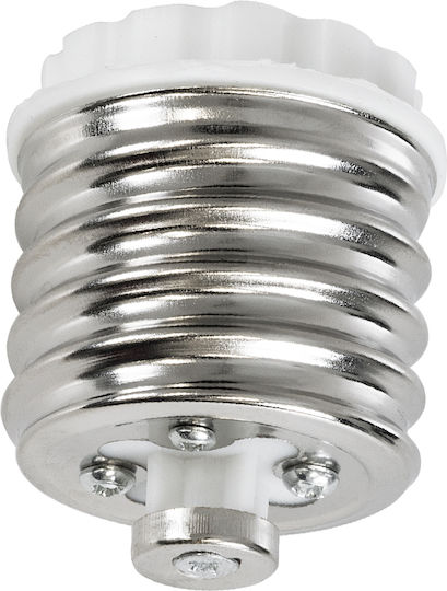 GloboStar Steckdosenadapter von E40 zu E27 in Silber Farbe Set 1Stück 78970