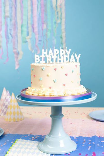 PartyDeco Weiße Kerzen Happy Birthday