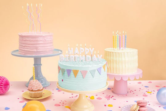 PartyDeco Weiße Kerzen Happy Birthday