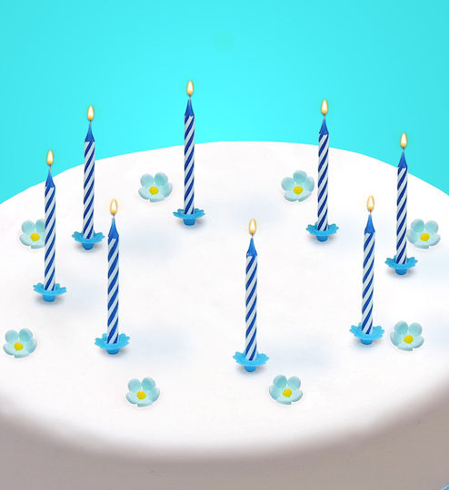 Widmann Birthday Candle Happy Birthday in Blue Color 08101