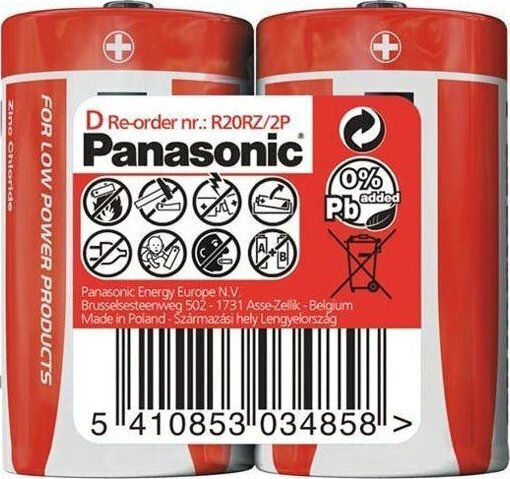 Panasonic Ultra Zink-Batterien Zink D 1.5V 2Stück