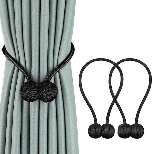 Tie-Back Magnetic din Metal Negru 1buc