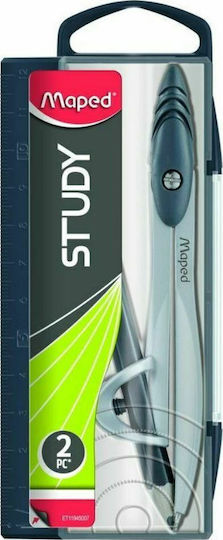 Maped Study Metallic Compass with Pencil in Case Multicolour (Μiscellaneous colours) 119410