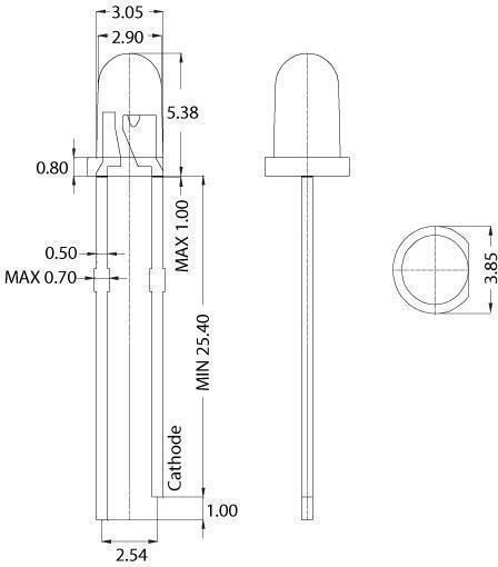 LED 3mm Hochtransparent Rot 3000mcd 30° Bulk 3014kurc1a Stück:100 01.020.0013