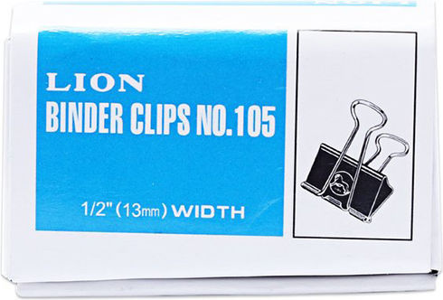 Lion Metallic Clips 13mm Black 10pcs