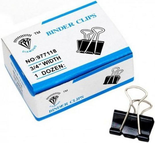 Sunfull Метални Клипове 51mm Черни 12 Бройки