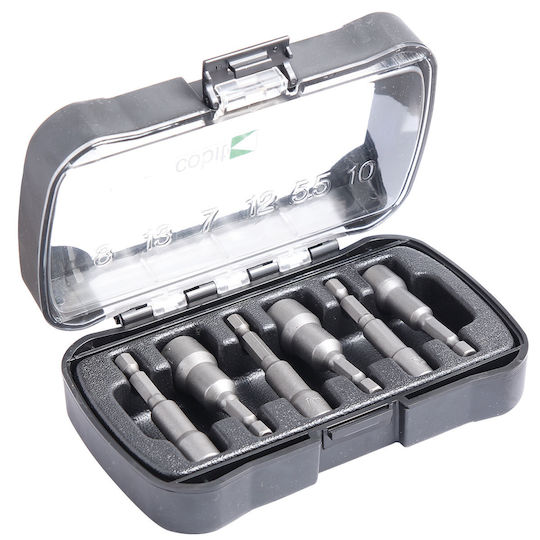 Set 6 Magnetic Socket Heads 0-13.0 Mm X 65 Mm