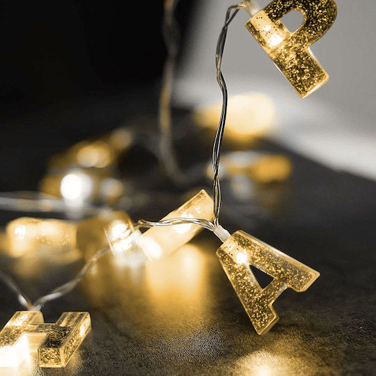 Led Light String Birthday "happy Birthday" 13 Leds 2 X Aa 2 M