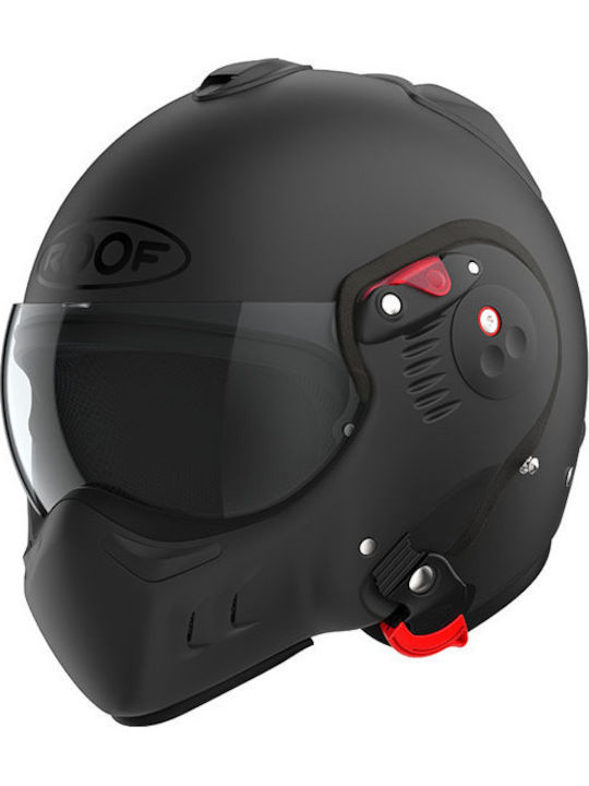 Roof Boxer Alpha Black Matt Motorcycle Helmet Flip-Up ECE 22.06