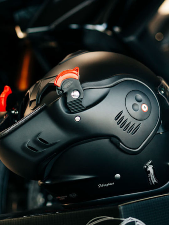Roof Boxer Alpha Black Matt Motorcycle Helmet Flip-Up ECE 22.06
